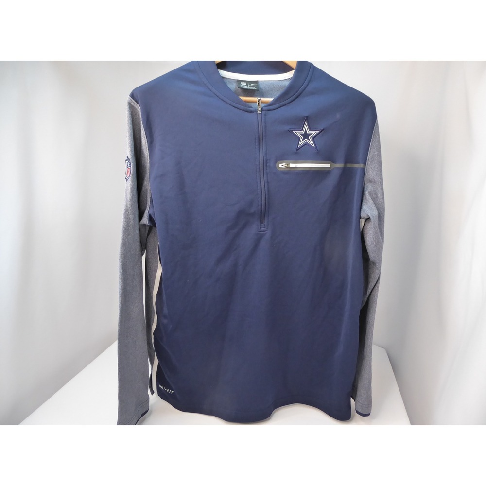 Nike NFL Dallas Cowboys Men's Large Dri-FIT Quarter Zip Training Top 837307-419